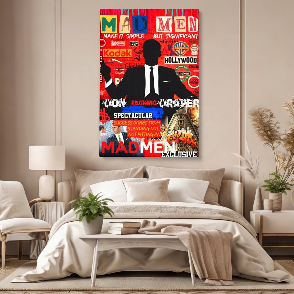 Tablou Canvas Premium, LuxCanva® A1013, Mad Men Don Draper , Decorativ, Serial, Film, Motivational, Culori Vibrante