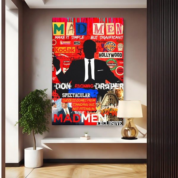 Tablou Canvas Premium, LuxCanva® A1013, Mad Men Don Draper , Decorativ, Serial, Film, Motivational, Culori Vibrante