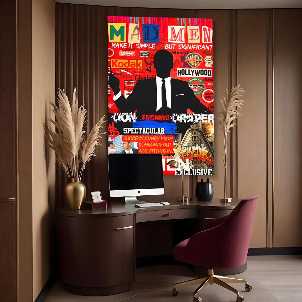 Tablou Canvas Premium, LuxCanva® A1013, Mad Men Don Draper , Decorativ, Serial, Film, Motivational, Culori Vibrante
