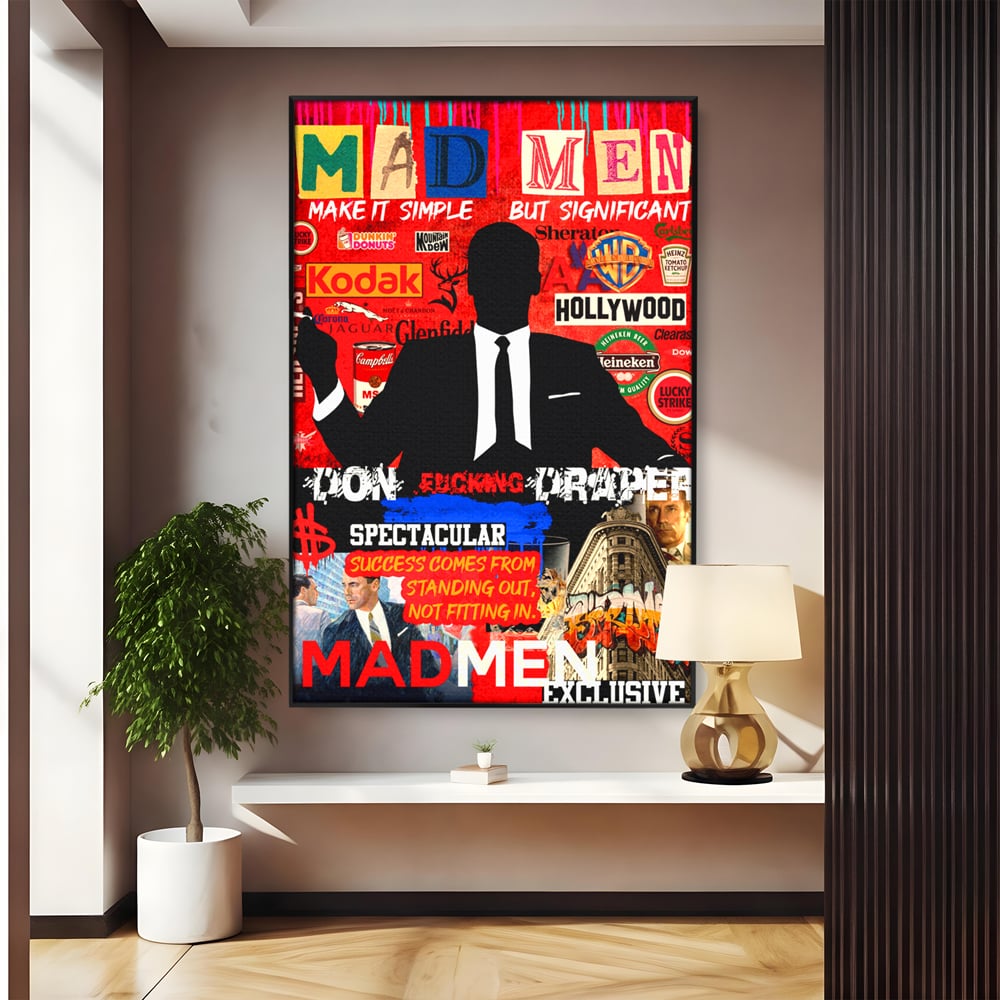 Tablou Canvas Premium, LuxCanva® A1013, Mad Men Don Draper , Decorativ, Serial, Film, Motivational, Culori Vibrante
