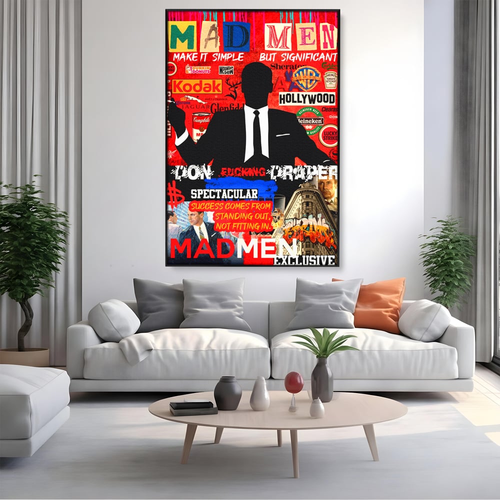 Tablou Canvas Premium, LuxCanva® A1013, Mad Men Don Draper , Decorativ, Serial, Film, Motivational, Culori Vibrante