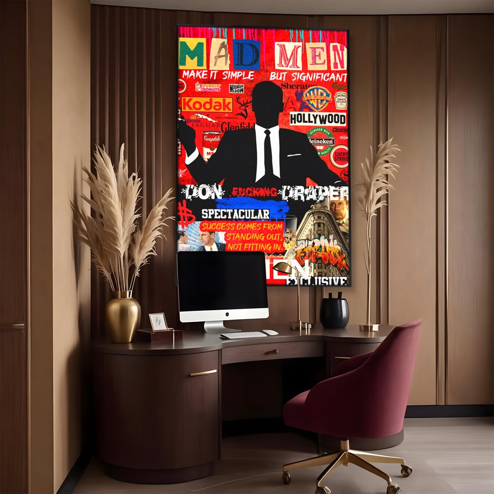 Tablou Canvas Premium, LuxCanva® A1013, Mad Men Don Draper , Decorativ, Serial, Film, Motivational, Culori Vibrante