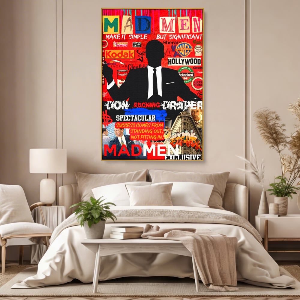 Tablou Canvas Premium, LuxCanva® A1013, Mad Men Don Draper , Decorativ, Serial, Film, Motivational, Culori Vibrante