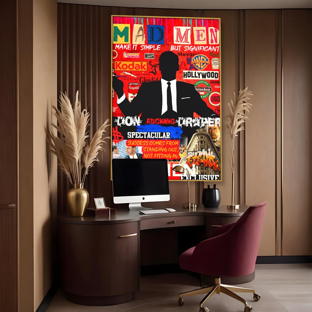 Tablou Canvas Premium, LuxCanva® A1013, Mad Men Don Draper , Decorativ, Serial, Film, Motivational, Culori Vibrante