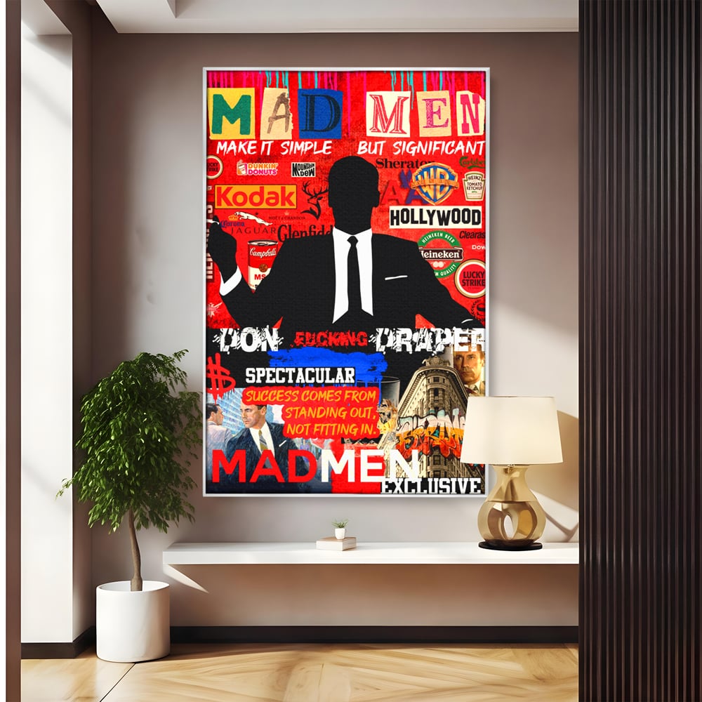 Tablou Canvas Premium, LuxCanva® A1013, Mad Men Don Draper , Decorativ, Serial, Film, Motivational, Culori Vibrante