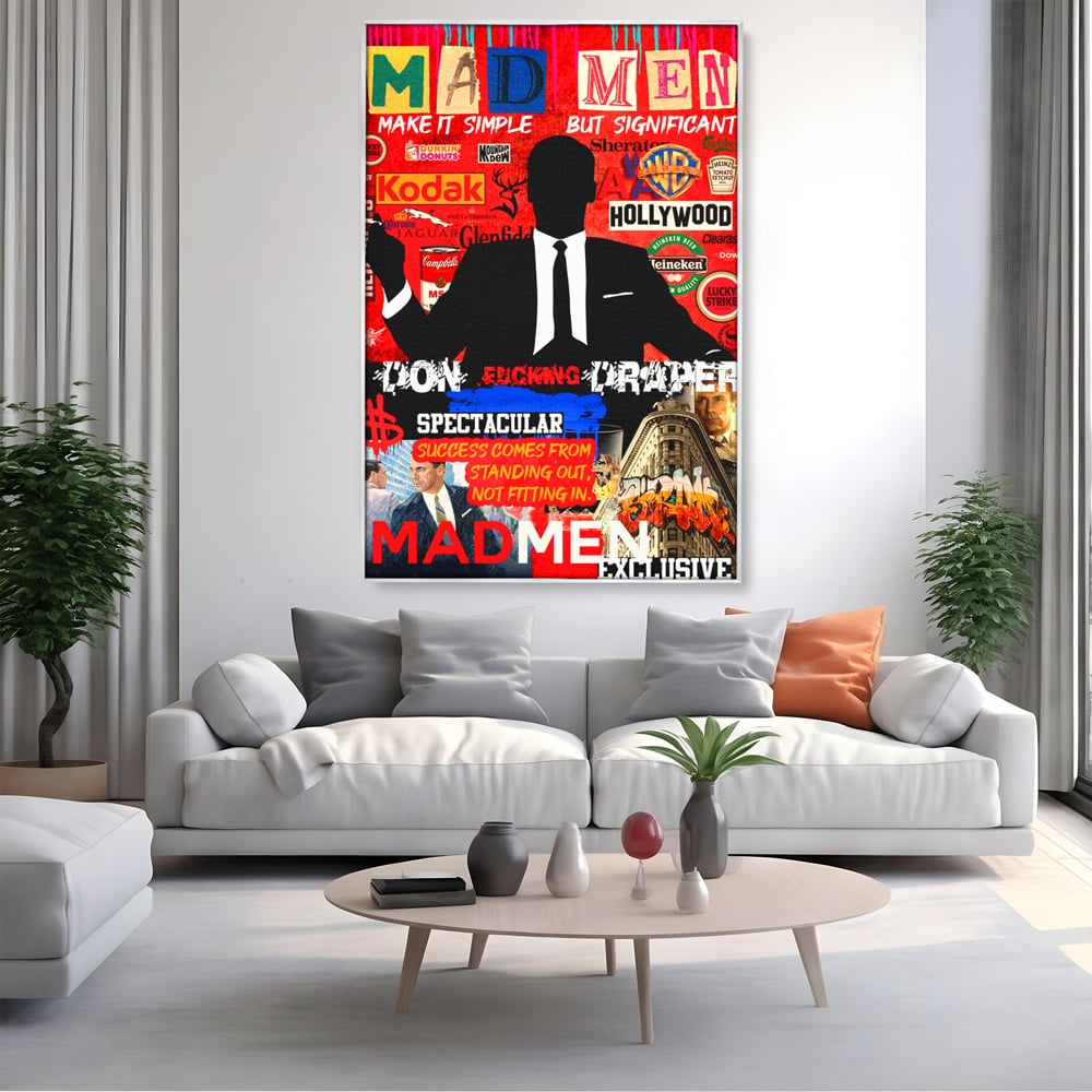 Tablou Canvas Premium, LuxCanva® A1013, Mad Men Don Draper , Decorativ, Serial, Film, Motivational, Culori Vibrante