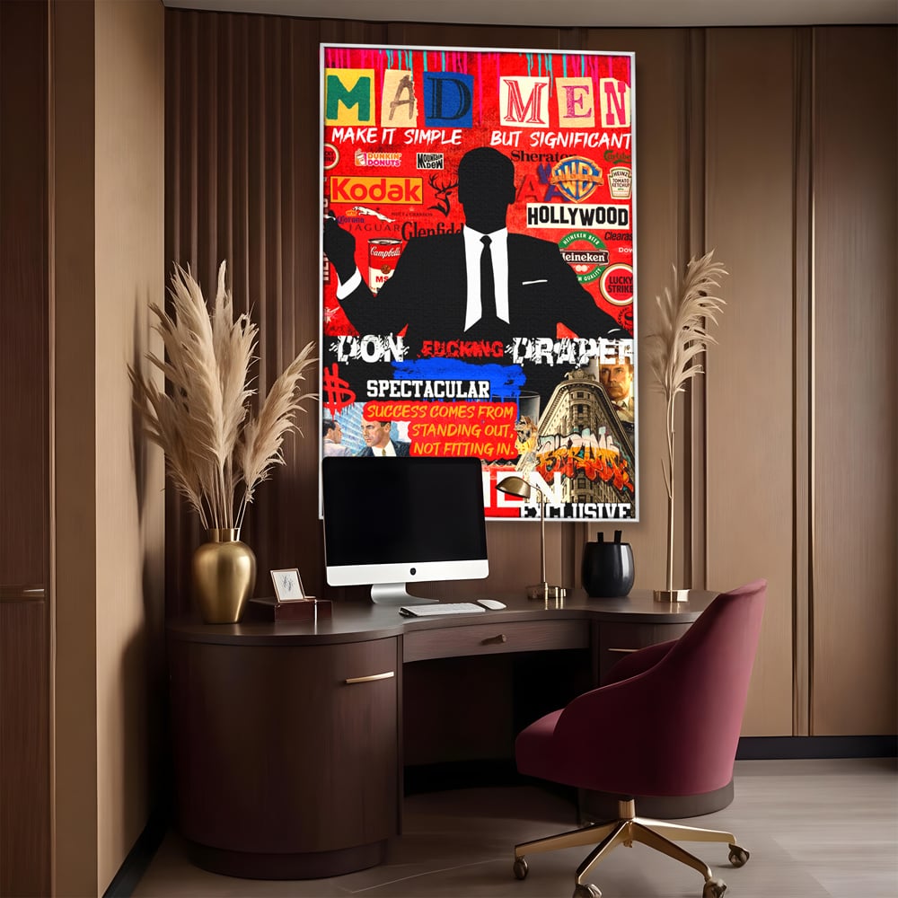 Tablou Canvas Premium, LuxCanva® A1013, Mad Men Don Draper , Decorativ, Serial, Film, Motivational, Culori Vibrante