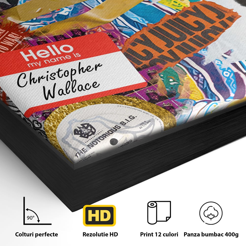 Tablou Canvas Premium LuxCanva® A1014, The Notorious Biggie , Decorativ, Cantaret, Artisit, Rapper, Motivational, Culori Vibrante