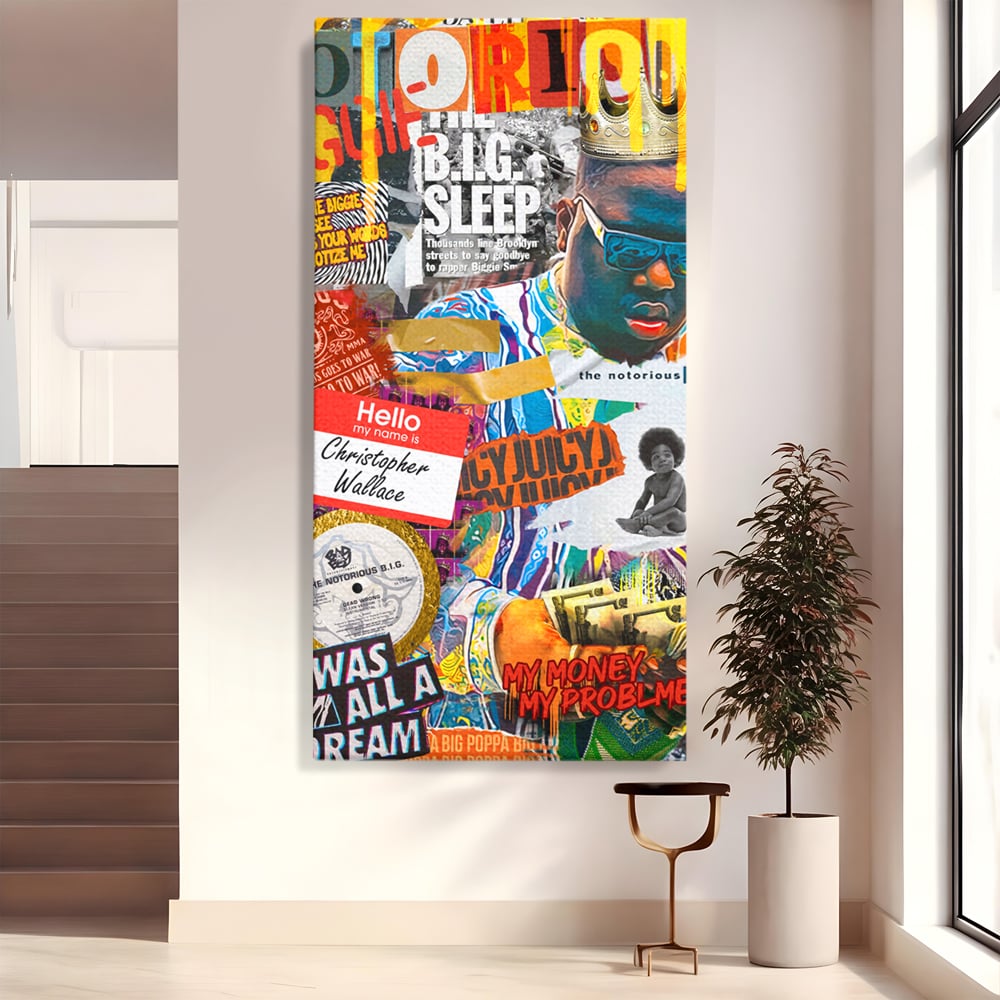 Tablou Canvas Premium LuxCanva® A1014, The Notorious Biggie , Decorativ, Cantaret, Artisit, Rapper, Motivational, Culori Vibrante