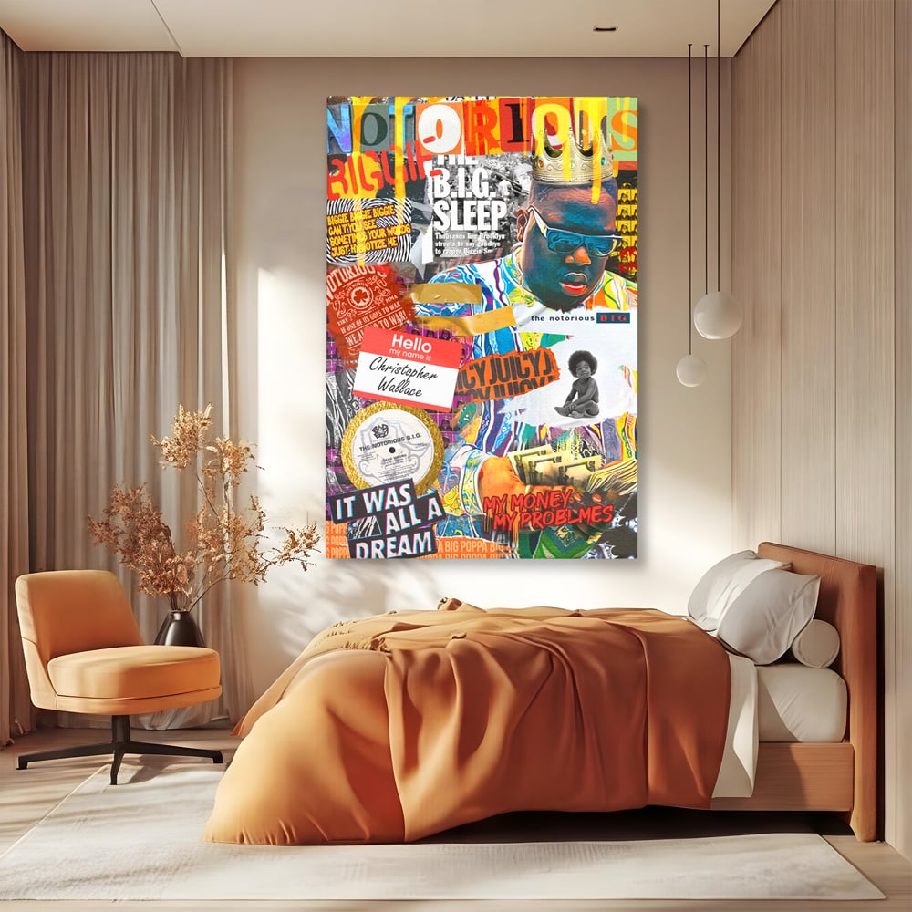 Tablou Canvas Premium LuxCanva® A1014, The Notorious Biggie , Decorativ, Cantaret, Artisit, Rapper, Motivational, Culori Vibrante