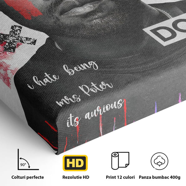 Tablou Canvas Premium LuxCanva® A1015, Kanye Omari West , Decorativ, Cantaret, Artisit, Rapper, Culori Vibrante