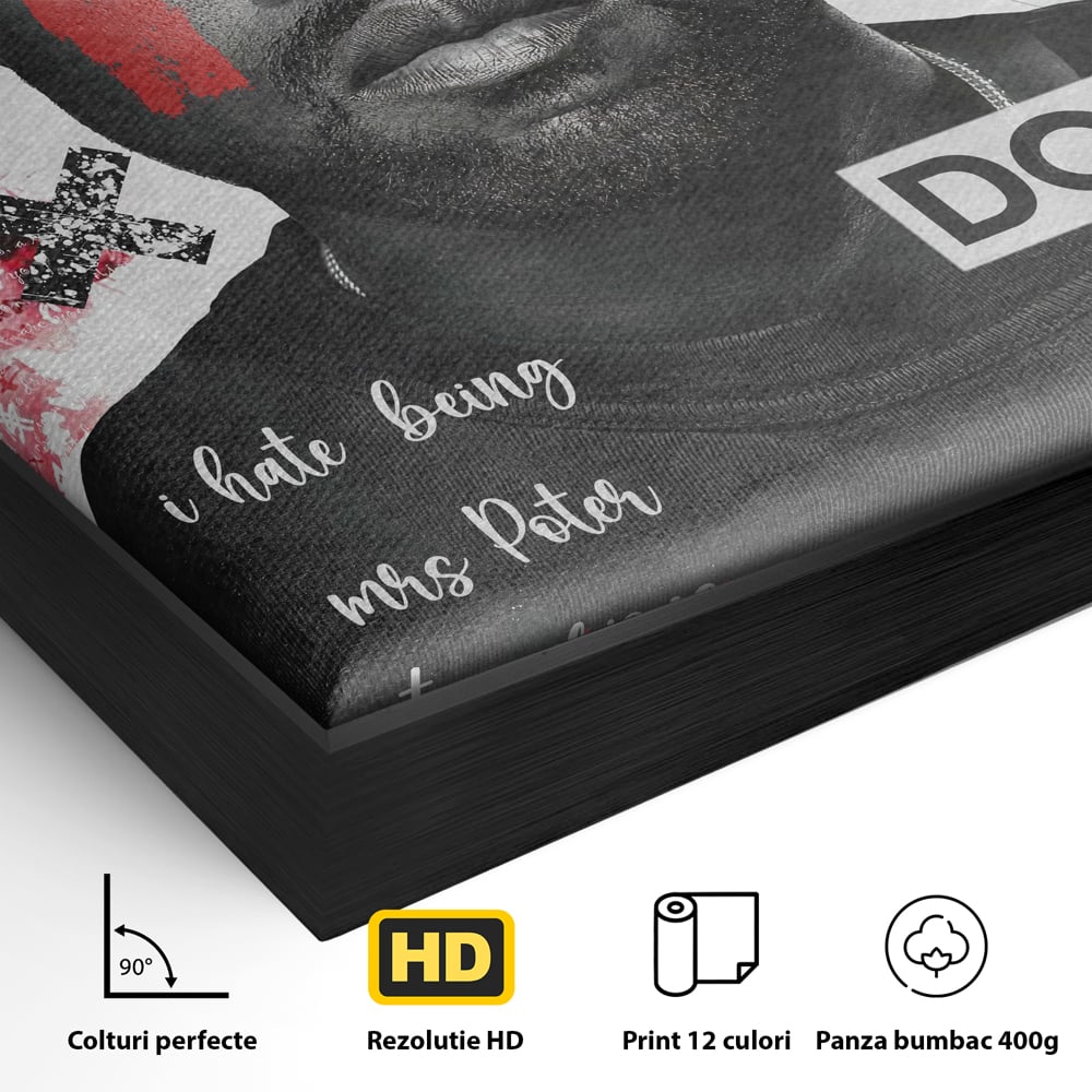 Tablou Canvas Premium LuxCanva® A1015, Kanye Omari West , Decorativ, Cantaret, Artisit, Rapper, Culori Vibrante