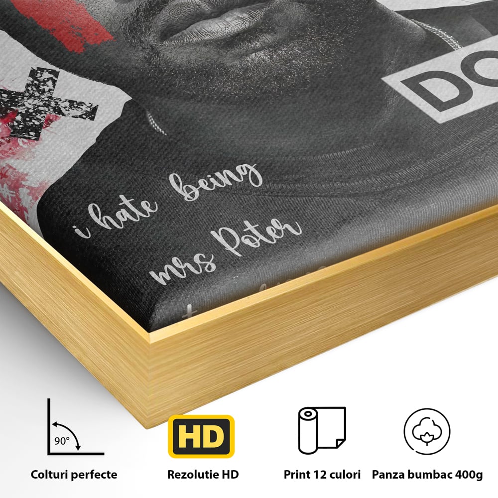 Tablou Canvas Premium LuxCanva® A1015, Kanye Omari West , Decorativ, Cantaret, Artisit, Rapper, Culori Vibrante