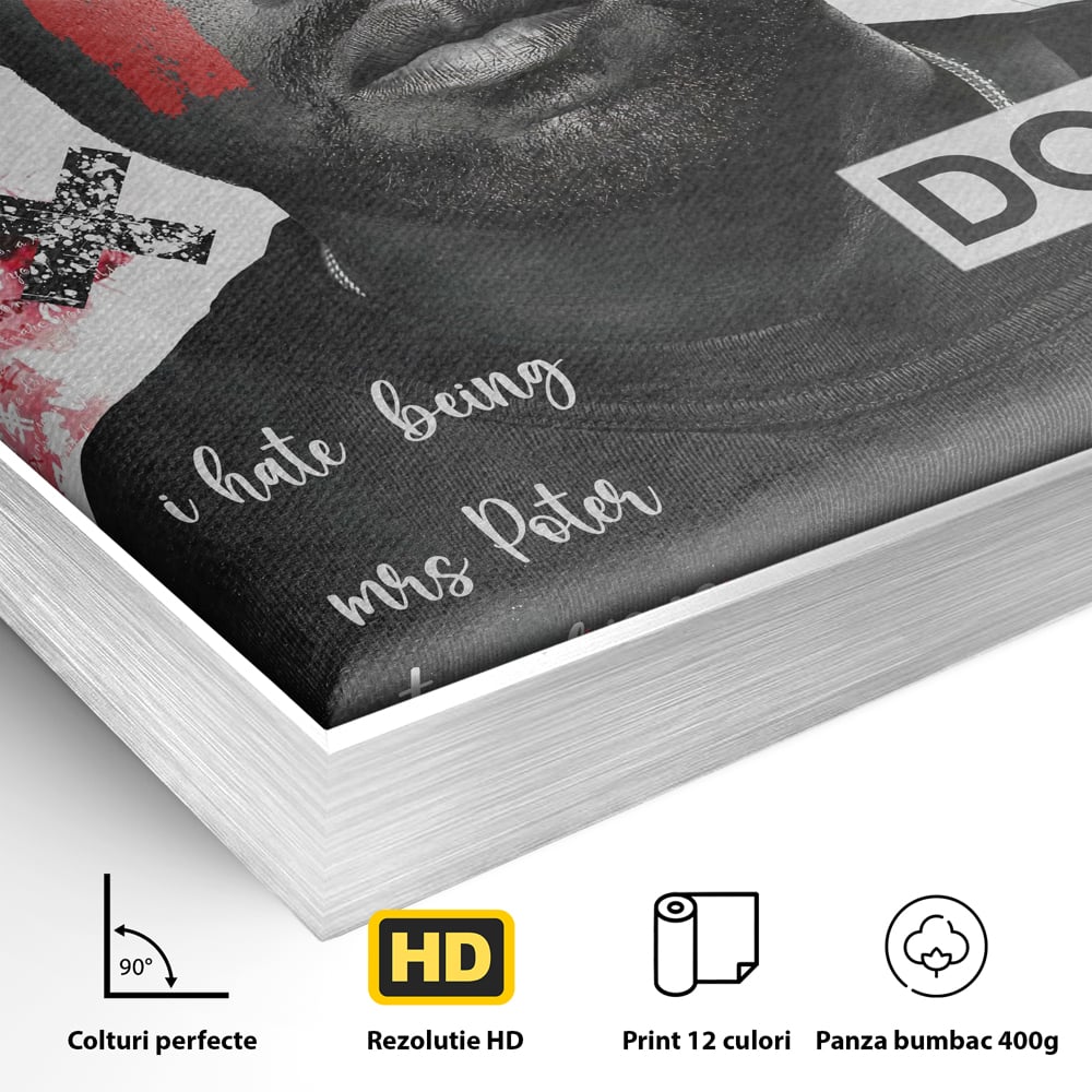 Tablou Canvas Premium LuxCanva® A1015, Kanye Omari West , Decorativ, Cantaret, Artisit, Rapper, Culori Vibrante
