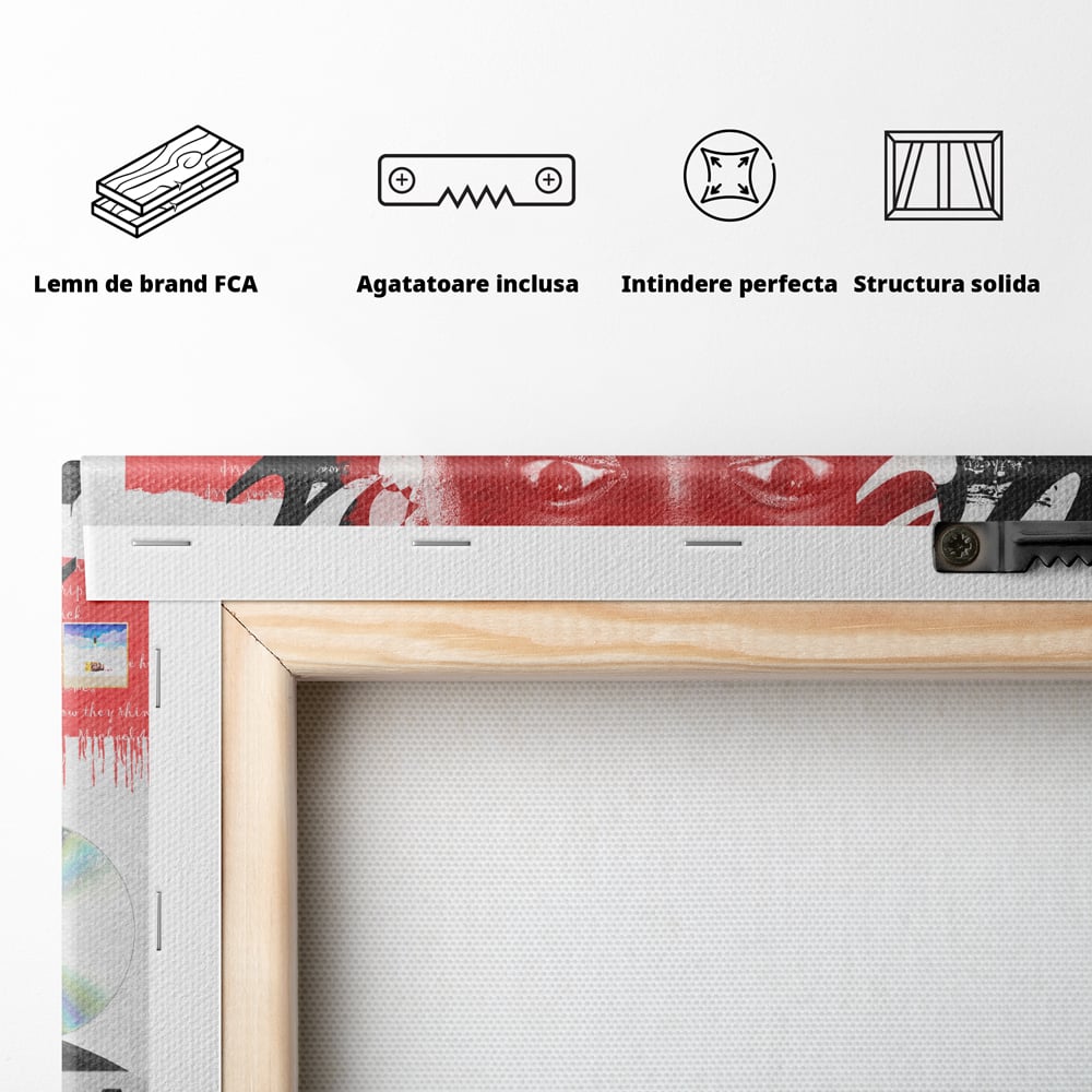 Tablou Canvas Premium LuxCanva® A1015, Kanye Omari West , Decorativ, Cantaret, Artisit, Rapper, Culori Vibrante