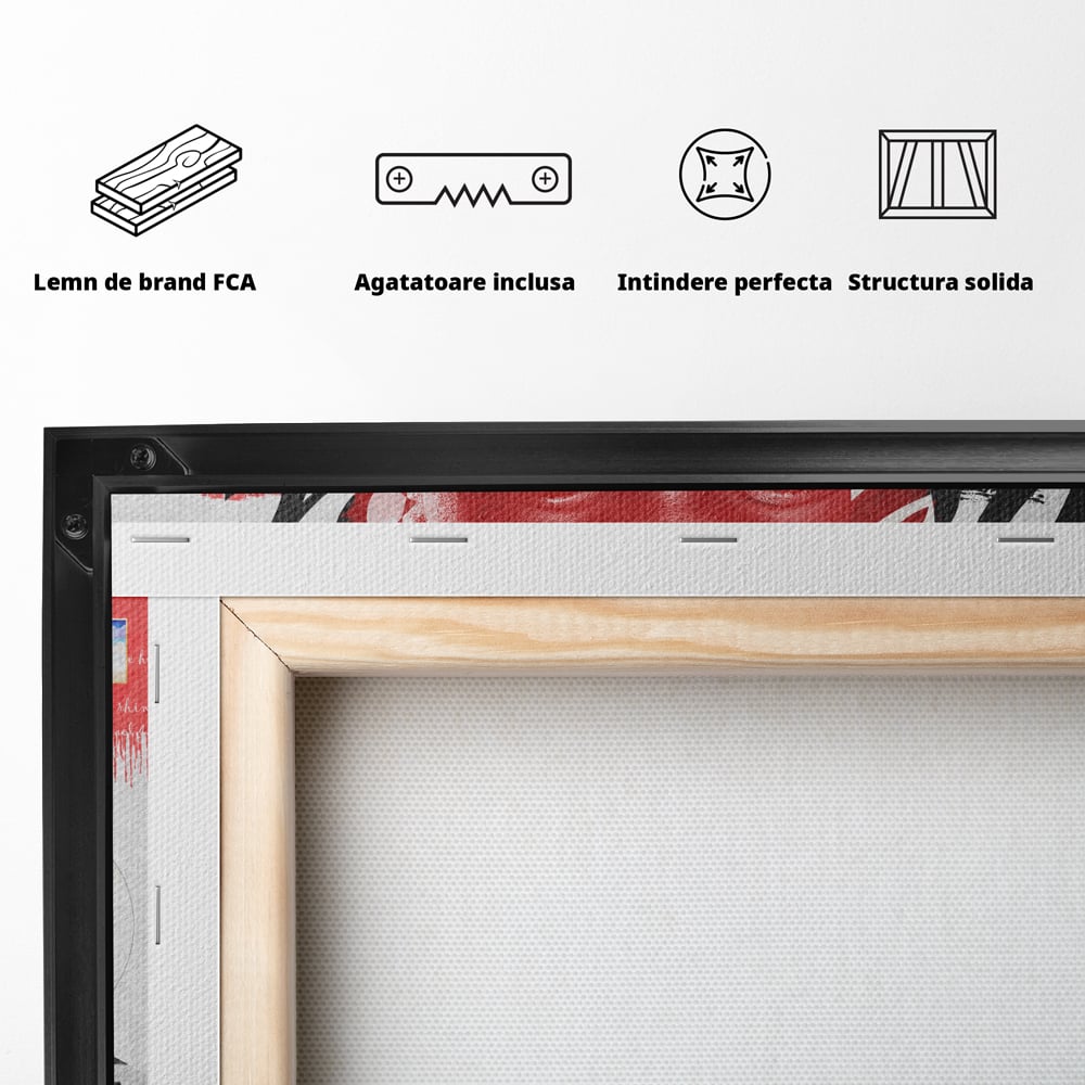 Tablou Canvas Premium LuxCanva® A1015, Kanye Omari West , Decorativ, Cantaret, Artisit, Rapper, Culori Vibrante