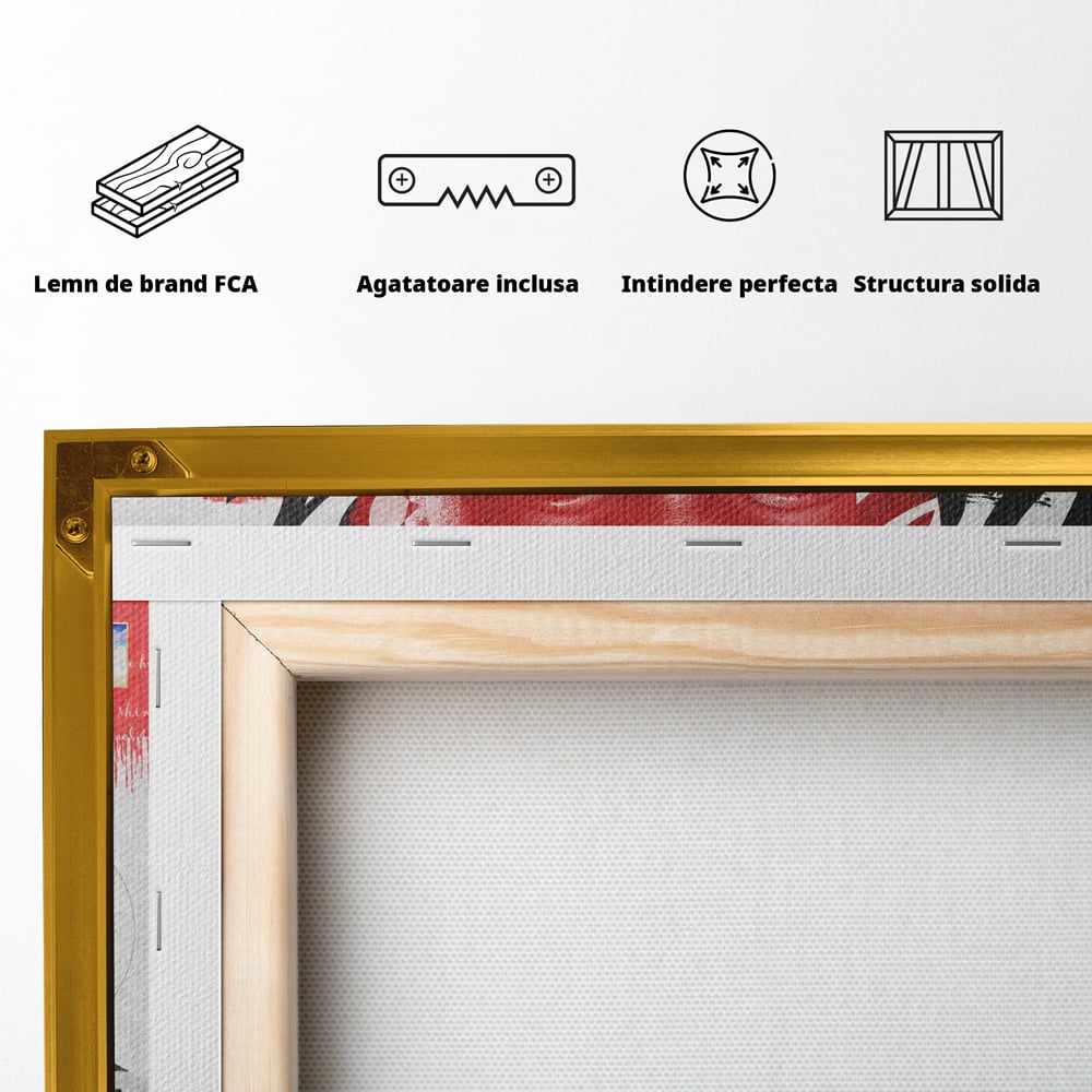 Tablou Canvas Premium LuxCanva® A1015, Kanye Omari West , Decorativ, Cantaret, Artisit, Rapper, Culori Vibrante