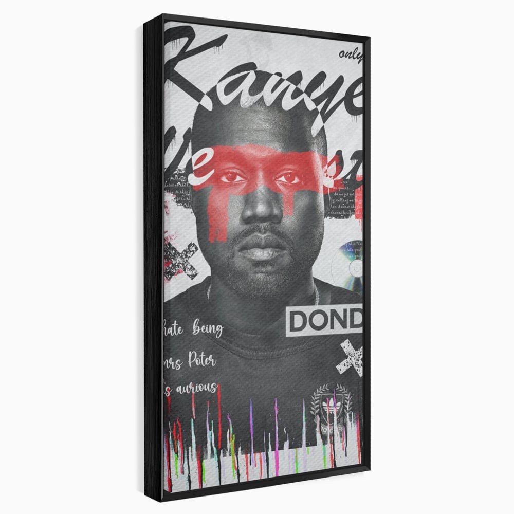 Tablou Canvas Premium LuxCanva® A1015, Kanye Omari West , Decorativ, Cantaret, Artisit, Rapper, Culori Vibrante