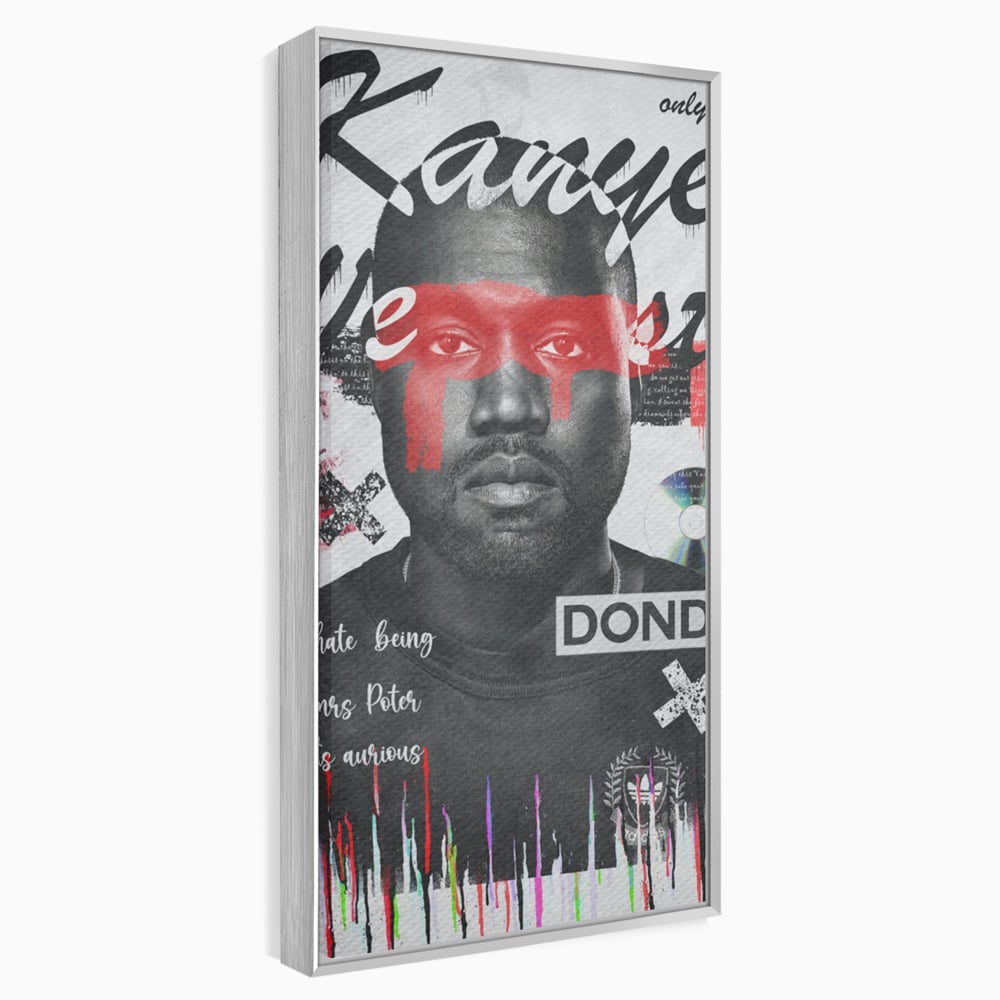 Tablou Canvas Premium LuxCanva® A1015, Kanye Omari West , Decorativ, Cantaret, Artisit, Rapper, Culori Vibrante