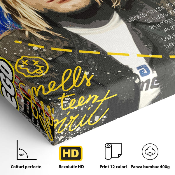 Leinwandbilder Premium LuxCanva® A1016, Kurt Donald Cobain , Dekorativ, Sänger, Gitarrist, Rockstar, Lebendige Farben