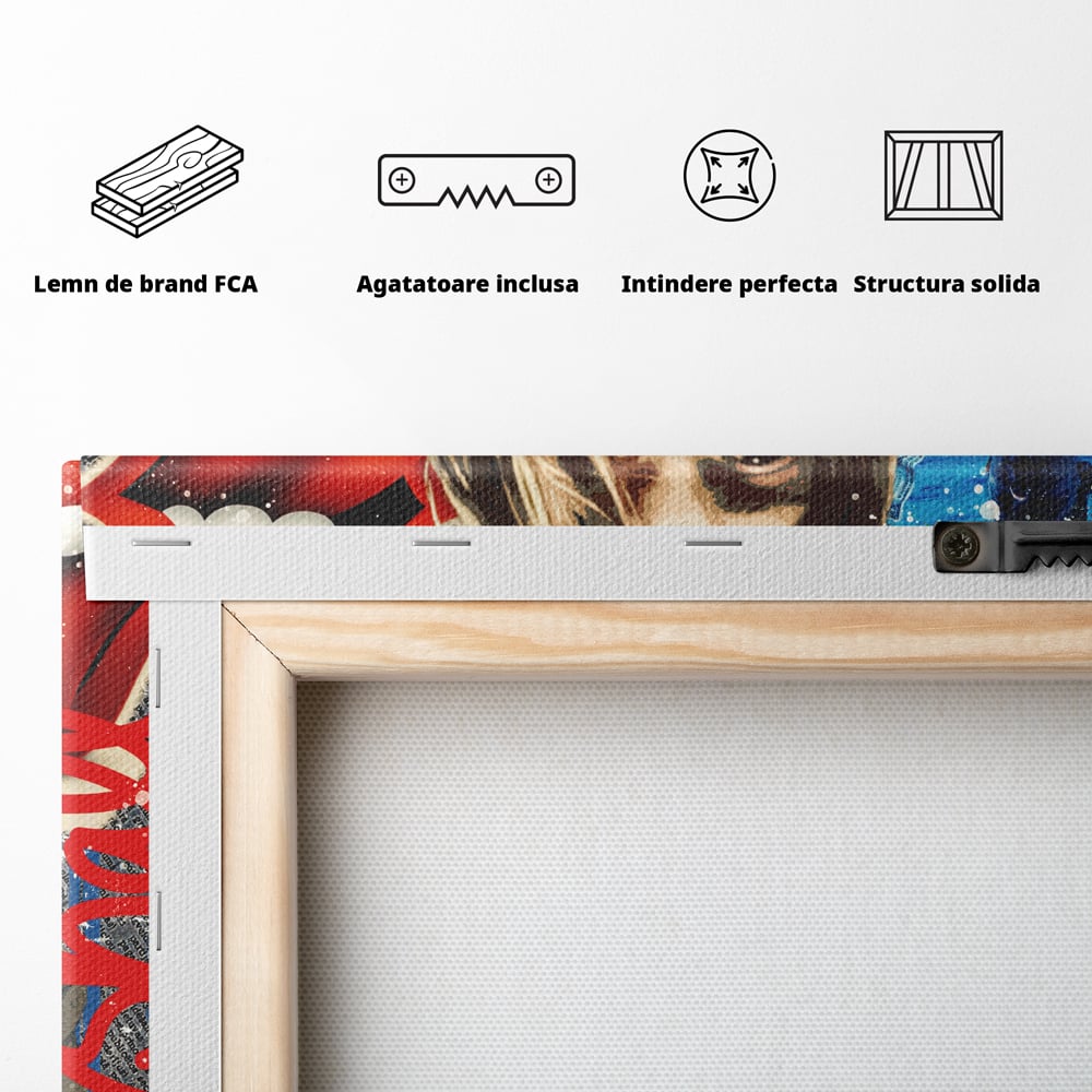Leinwandbilder Premium LuxCanva® A1016, Kurt Donald Cobain , Dekorativ, Sänger, Gitarrist, Rockstar, Lebendige Farben