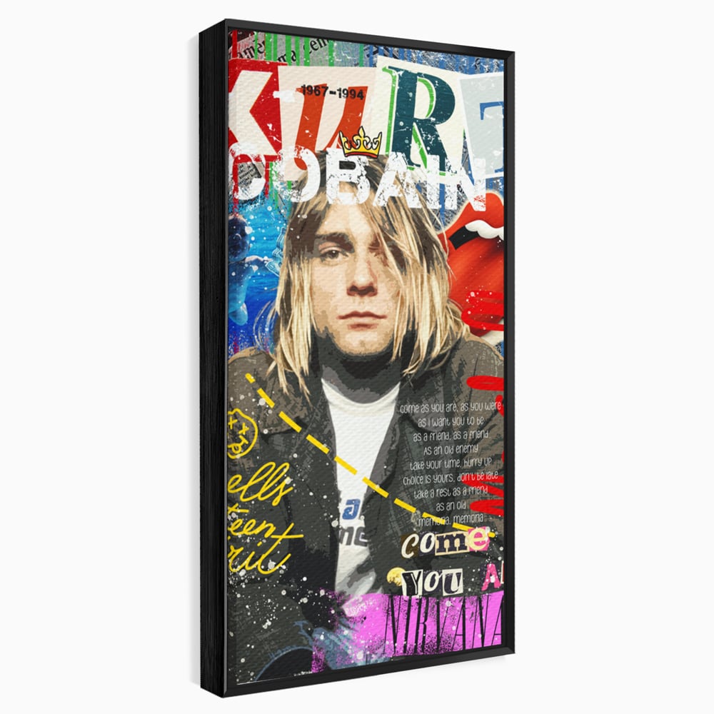 Leinwandbilder Premium LuxCanva® A1016, Kurt Donald Cobain , Dekorativ, Sänger, Gitarrist, Rockstar, Lebendige Farben
