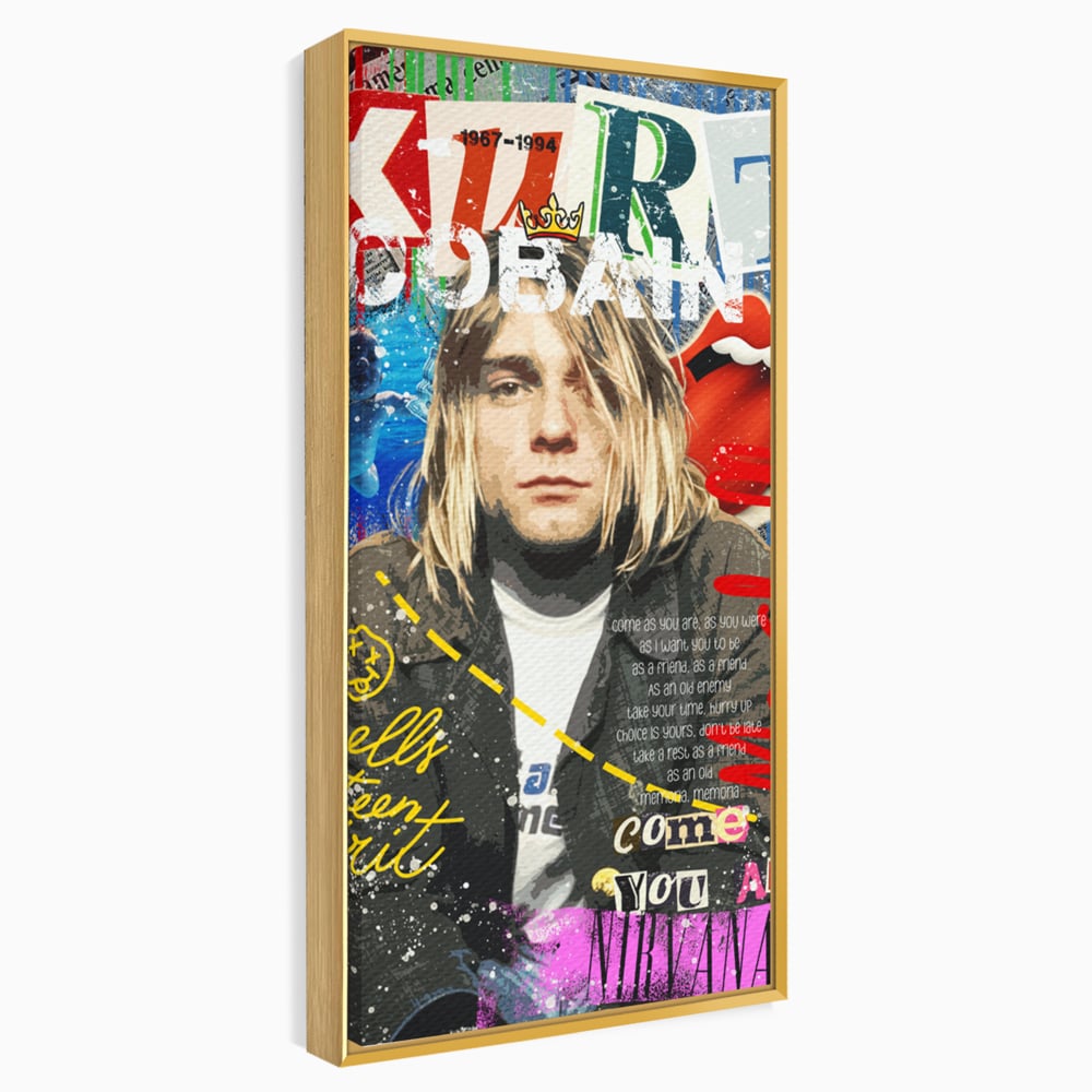 Leinwandbilder Premium LuxCanva® A1016, Kurt Donald Cobain , Dekorativ, Sänger, Gitarrist, Rockstar, Lebendige Farben