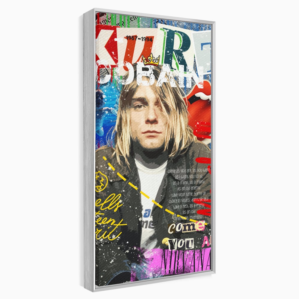 Leinwandbilder Premium LuxCanva® A1016, Kurt Donald Cobain , Dekorativ, Sänger, Gitarrist, Rockstar, Lebendige Farben