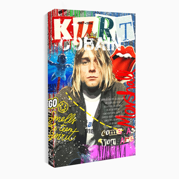 Leinwandbilder Premium LuxCanva® A1016, Kurt Donald Cobain , Dekorativ, Sänger, Gitarrist, Rockstar, Lebendige Farben