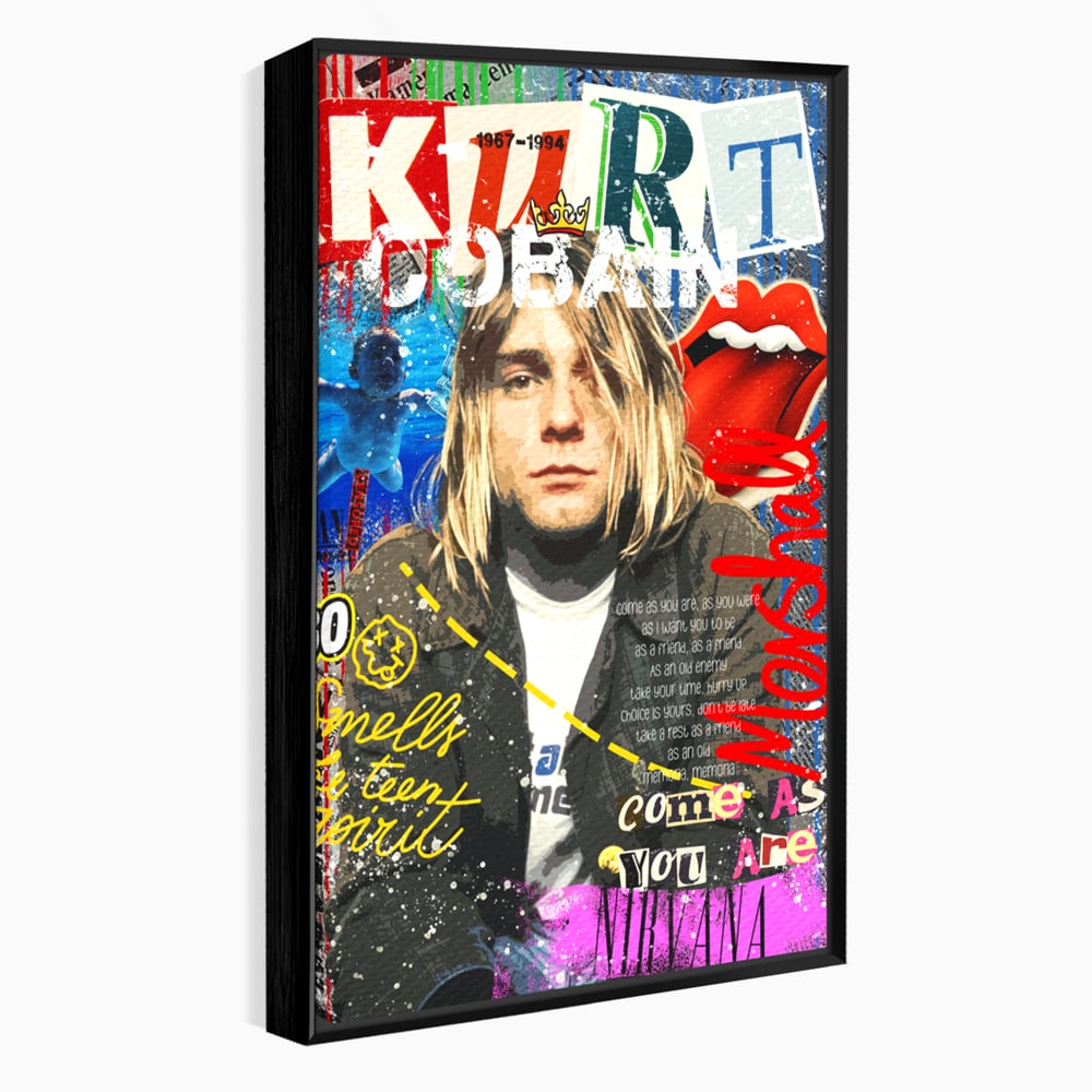 Leinwandbilder Premium LuxCanva® A1016, Kurt Donald Cobain , Dekorativ, Sänger, Gitarrist, Rockstar, Lebendige Farben