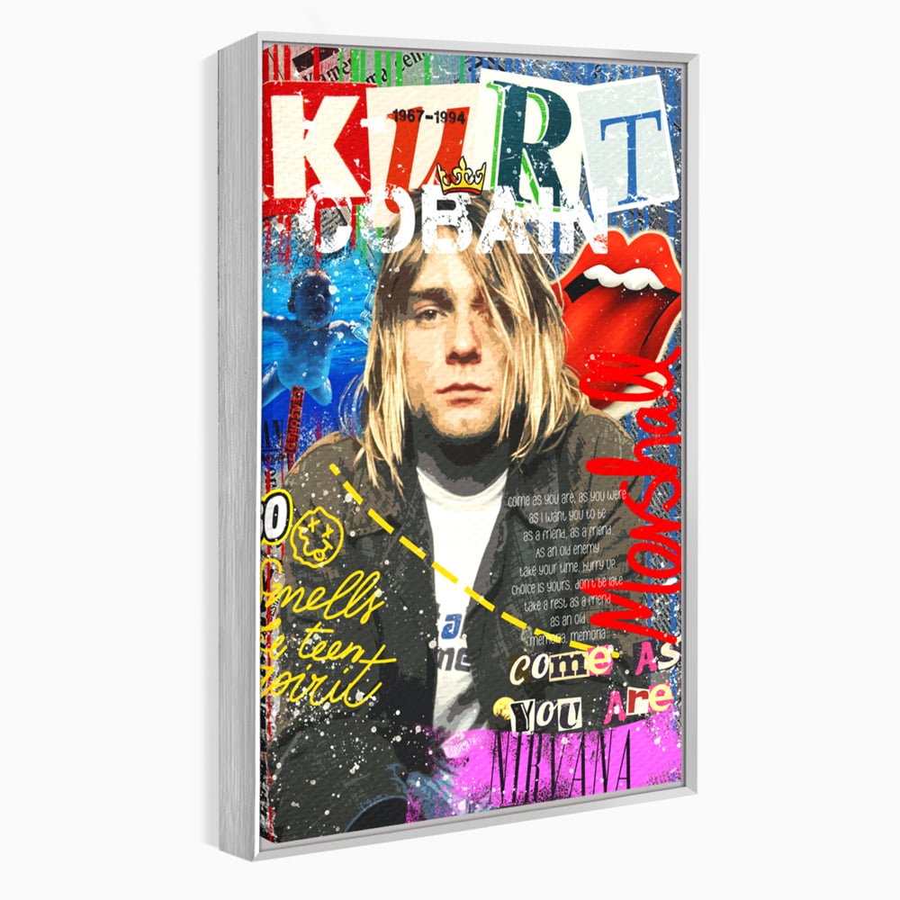 Leinwandbilder Premium LuxCanva® A1016, Kurt Donald Cobain , Dekorativ, Sänger, Gitarrist, Rockstar, Lebendige Farben