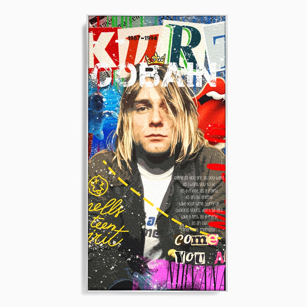 Leinwandbilder Premium LuxCanva® A1016, Kurt Donald Cobain , Dekorativ, Sänger, Gitarrist, Rockstar, Lebendige Farben