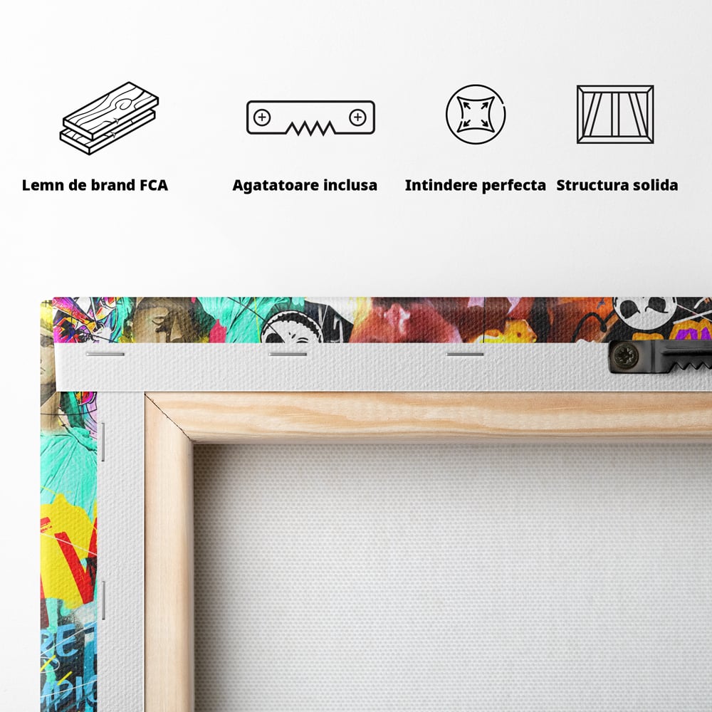 Tablou Canvas Premium LuxCanva® A1017, Freddie Mercury , Decorativ, Cantaret, Muzician, Rock Star Queen, Culori Vibrante