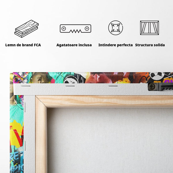 Tablou Canvas Premium LuxCanva® A1017, Freddie Mercury , Decorativ, Cantaret, Muzician, Rock Star Queen, Culori Vibrante