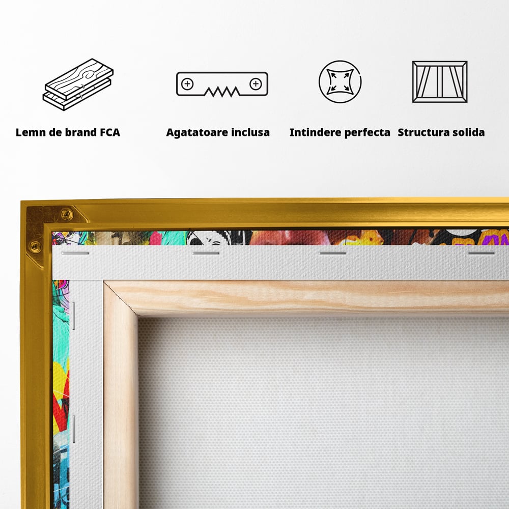 Tablou Canvas Premium LuxCanva® A1017, Freddie Mercury , Decorativ, Cantaret, Muzician, Rock Star Queen, Culori Vibrante