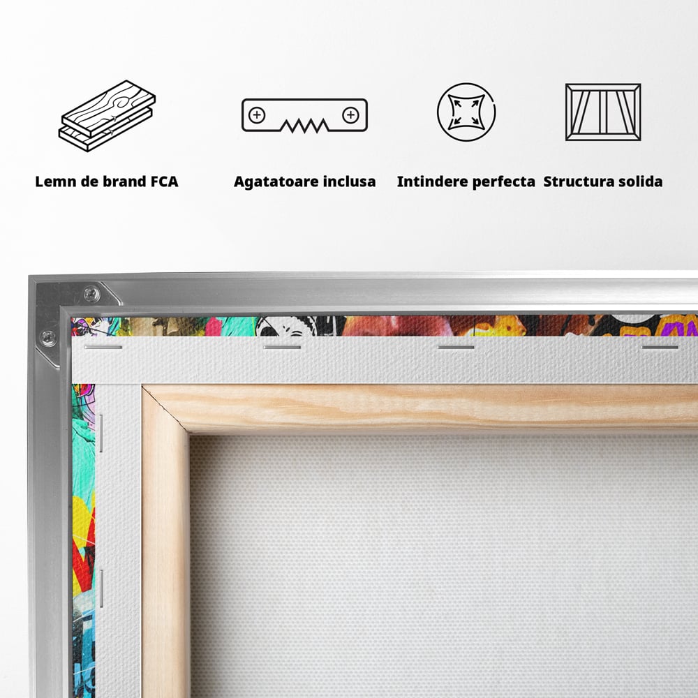 Tablou Canvas Premium LuxCanva® A1017, Freddie Mercury , Decorativ, Cantaret, Muzician, Rock Star Queen, Culori Vibrante
