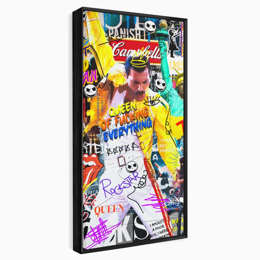Tablou Canvas Premium LuxCanva® A1017, Freddie Mercury , Decorativ, Cantaret, Muzician, Rock Star Queen, Culori Vibrante