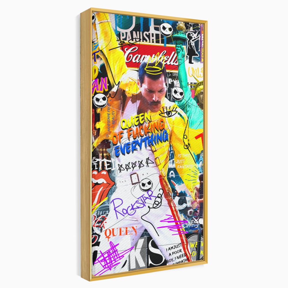 Tablou Canvas Premium LuxCanva® A1017, Freddie Mercury , Decorativ, Cantaret, Muzician, Rock Star Queen, Culori Vibrante