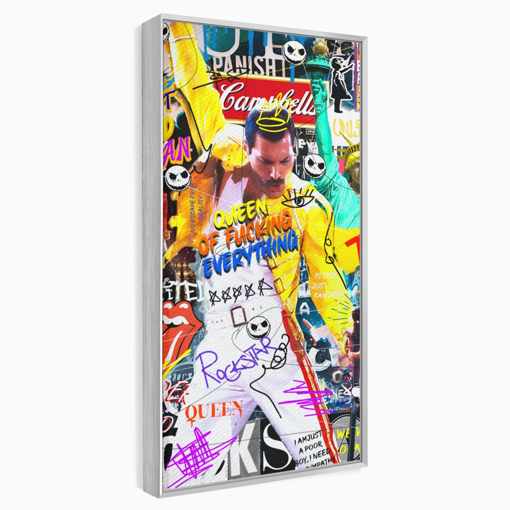 Tablou Canvas Premium LuxCanva® A1017, Freddie Mercury , Decorativ, Cantaret, Muzician, Rock Star Queen, Culori Vibrante