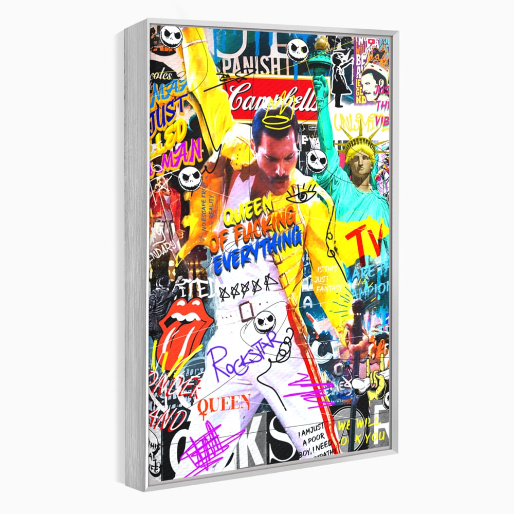 Tablou Canvas Premium LuxCanva® A1017, Freddie Mercury , Decorativ, Cantaret, Muzician, Rock Star Queen, Culori Vibrante