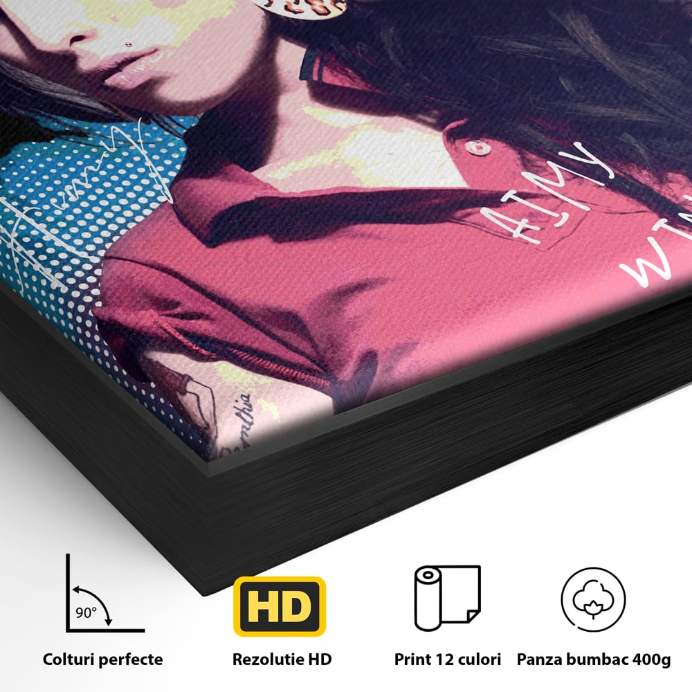 Tablou Canvas Premium LuxCanva® A1018, Amy Winehouse , Decorativ, Cantareata, Artista, Culori Vibrante