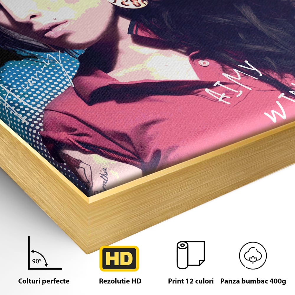 Tablou Canvas Premium LuxCanva® A1018, Amy Winehouse , Decorativ, Cantareata, Artista, Culori Vibrante