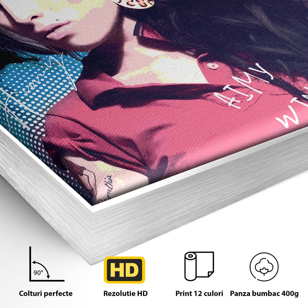 Tablou Canvas Premium LuxCanva® A1018, Amy Winehouse , Decorativ, Cantareata, Artista, Culori Vibrante