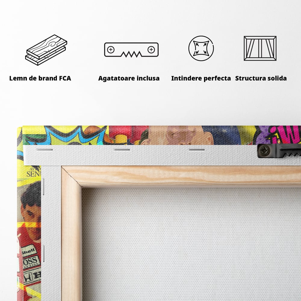 Tablou Canvas Premium LuxCanva® A1022, Ayrton Senna , Decorativ, Pilot Curse, Formula 1, Campion, Culori Vibrante