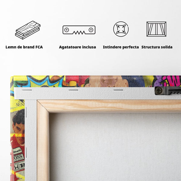 Tablou Canvas Premium LuxCanva® A1022, Ayrton Senna , Decorativ, Pilot Curse, Formula 1, Campion, Culori Vibrante