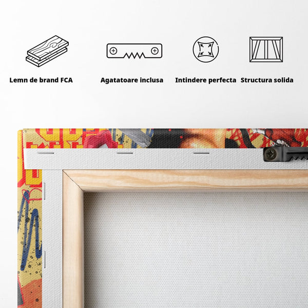 Tablou Canvas Premium LuxCanva® A1023, Ayrton Senna , Decorativ, Pilot Curse, Formula 1, Campion, Culori Vibrante