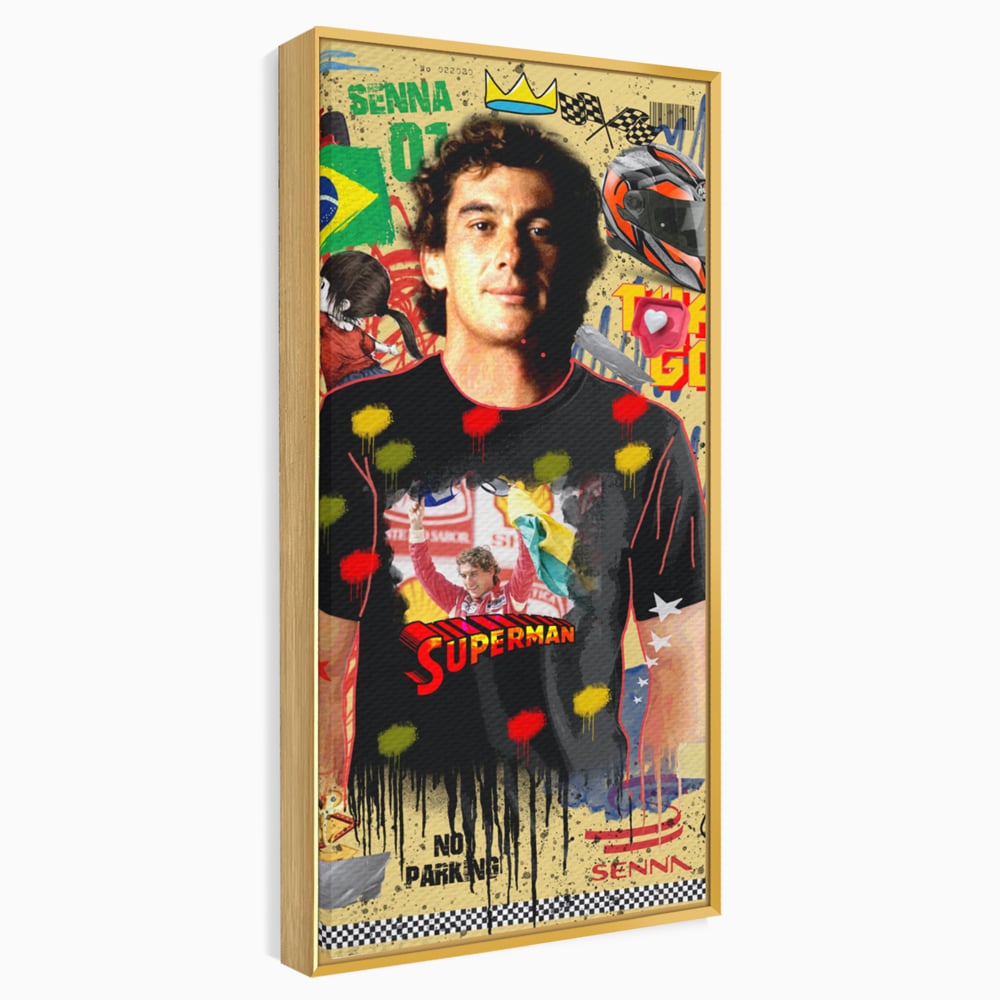 Leinwandbilder Premium LuxCanva® A1023, Ayrton Senna , Dekorativ, Pilotenfluch, Formel 1, Champion, Lebendige Farben