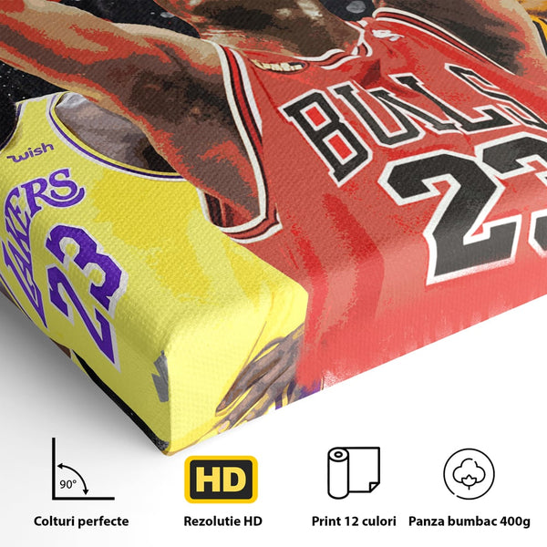 Tablou Canvas Premium LuxCanva® A1024, Michael Jordan , Decorativ, Sportiv, Baschet, Campion, Culori Vibrante