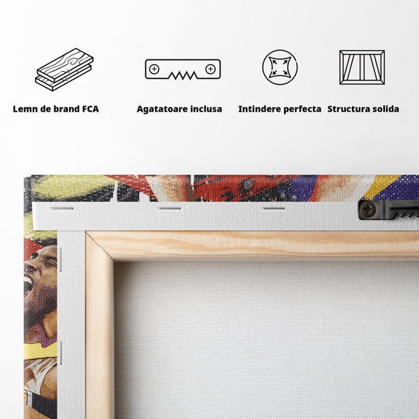 Tablou Canvas Premium LuxCanva® A1024, Michael Jordan , Decorativ, Sportiv, Baschet, Campion, Culori Vibrante