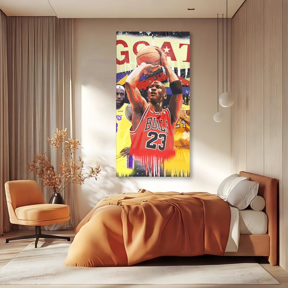 Fotoleinwand Canvas Premium LuxCanva® A1024, Michael Jordan , Dekorativ, Sport, Sport, Basketball, Champion, Lebendige Farben